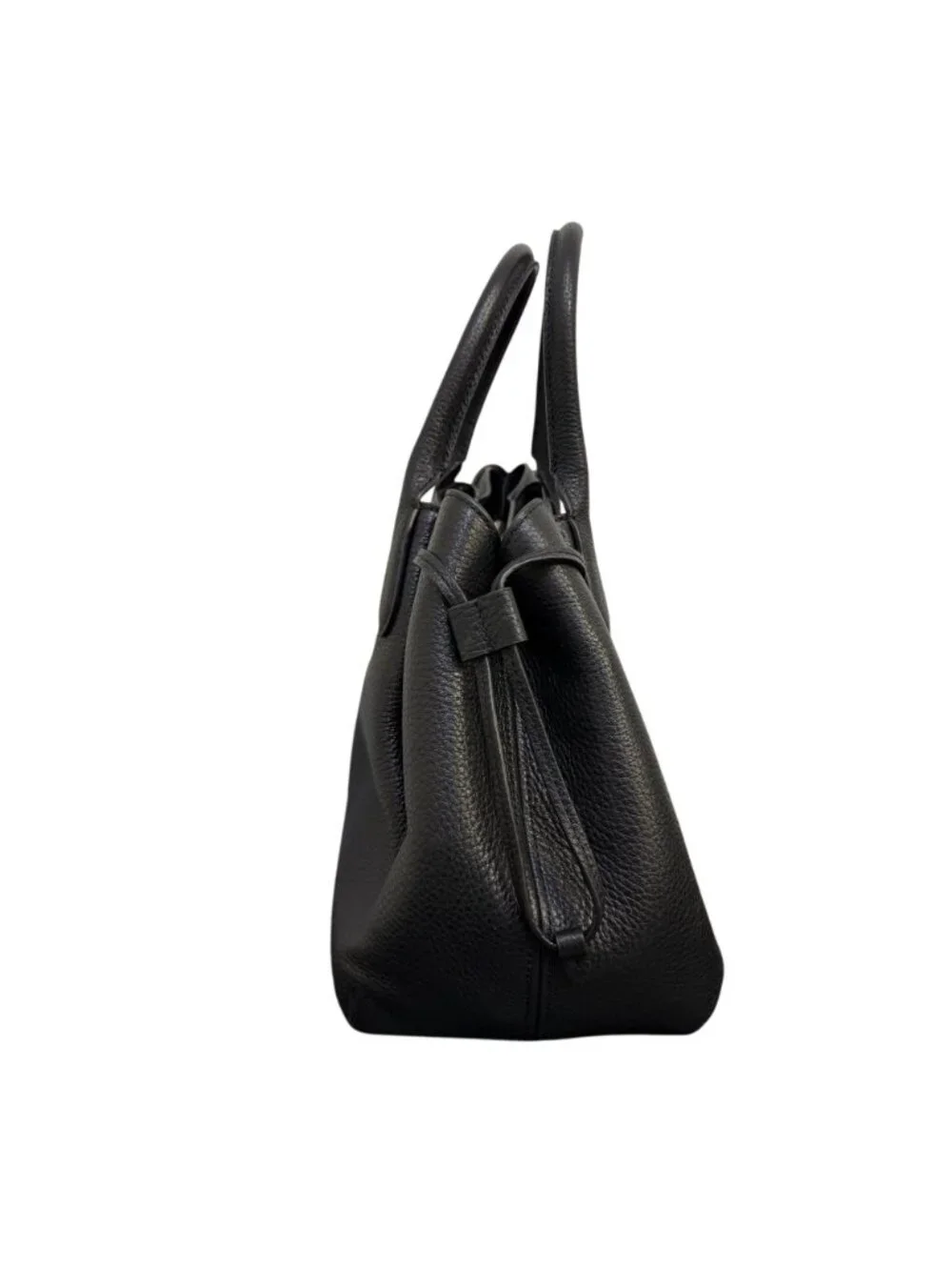 Kate Spade Black Pebbled Leather Satchel Bag With Adjustable Crossbody Strap